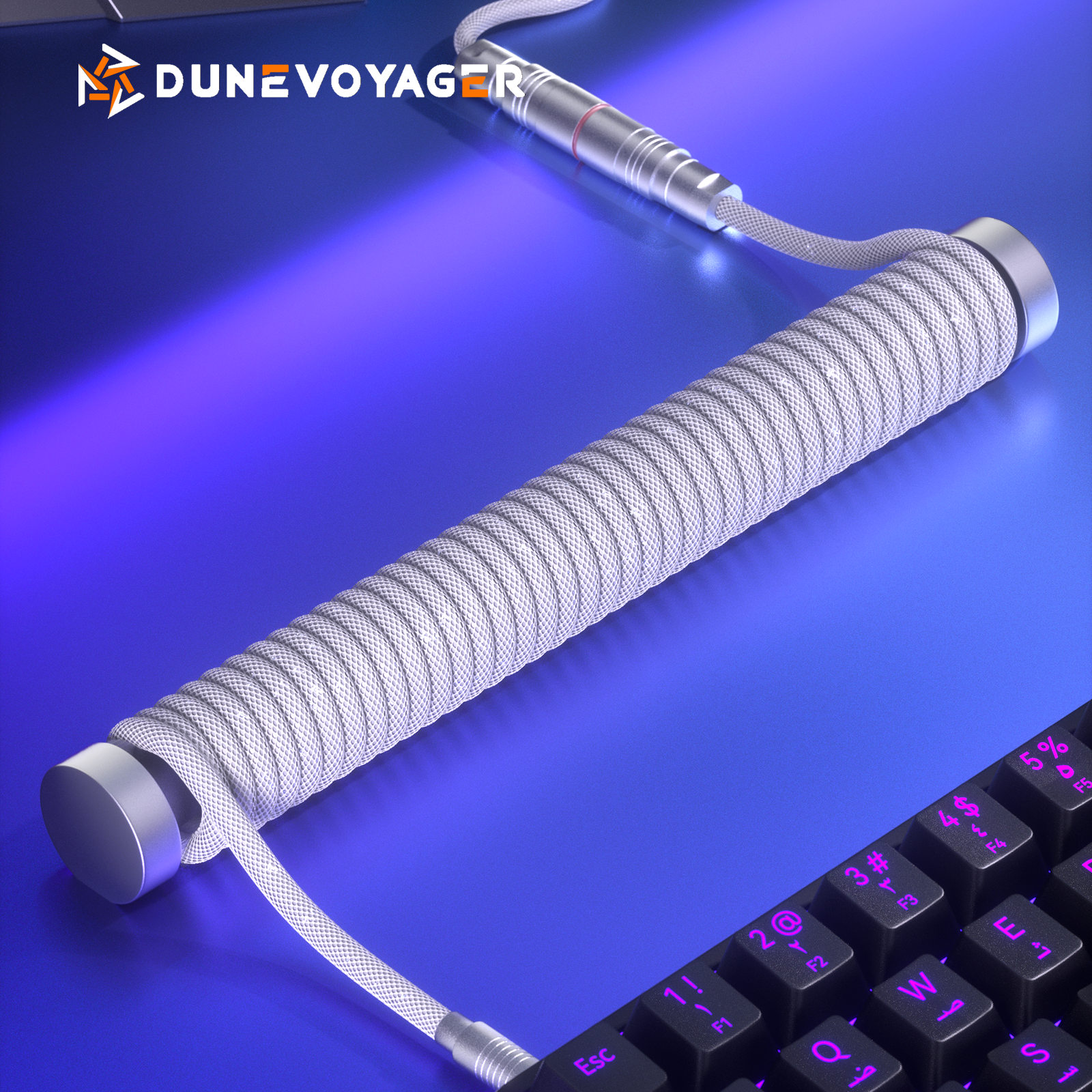 AC1 Coiled Keyboard Cable — White