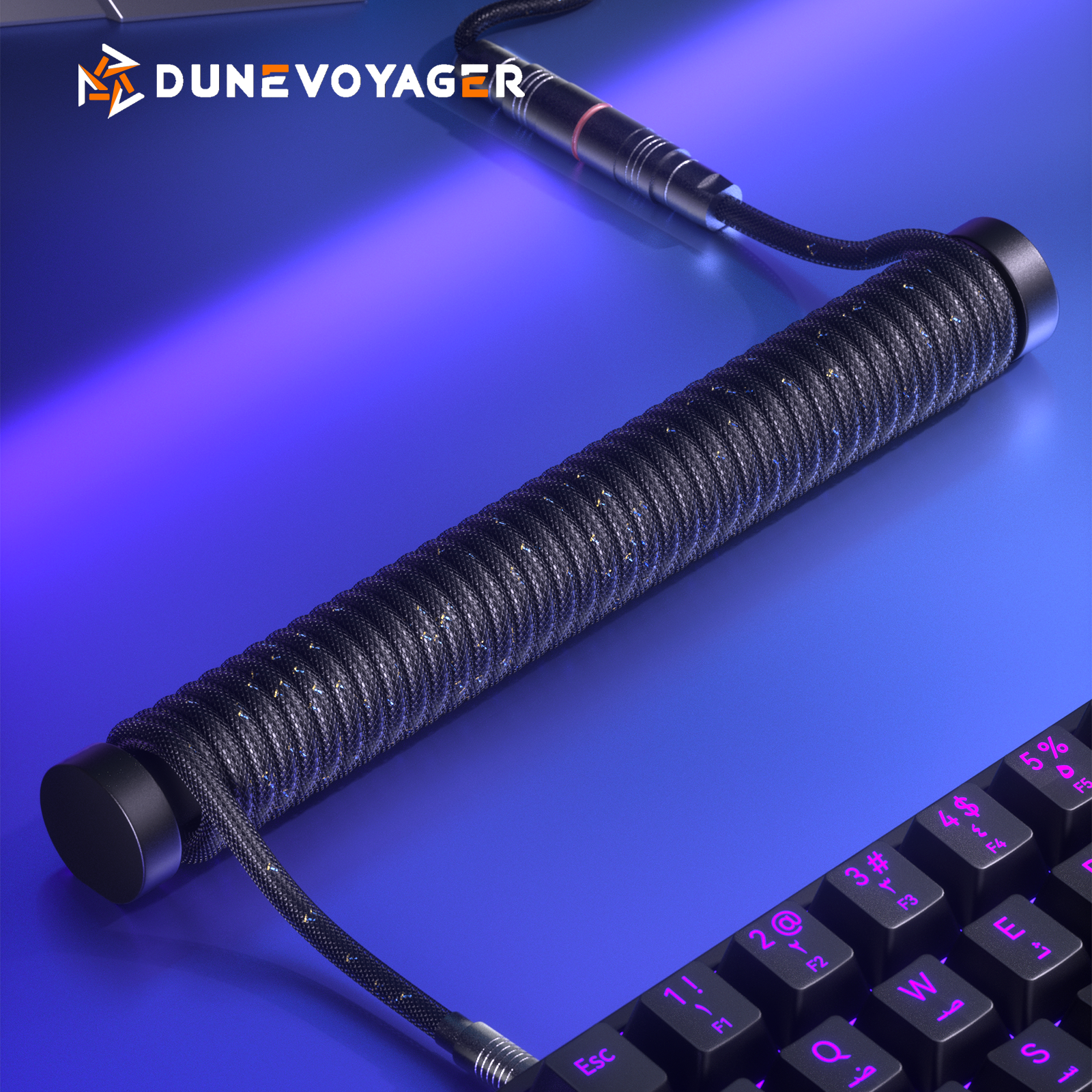 AC1 Coiled Keyboard Cable — Black