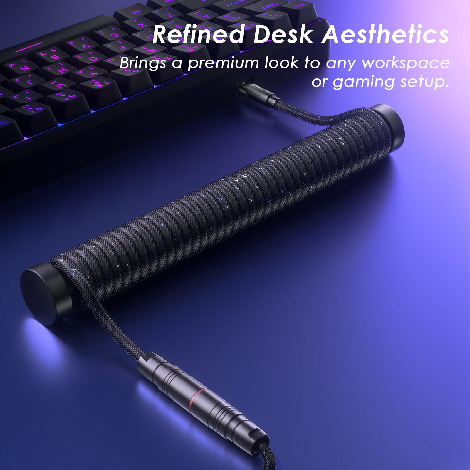 AC1 Coiled Keyboard Cable — Black