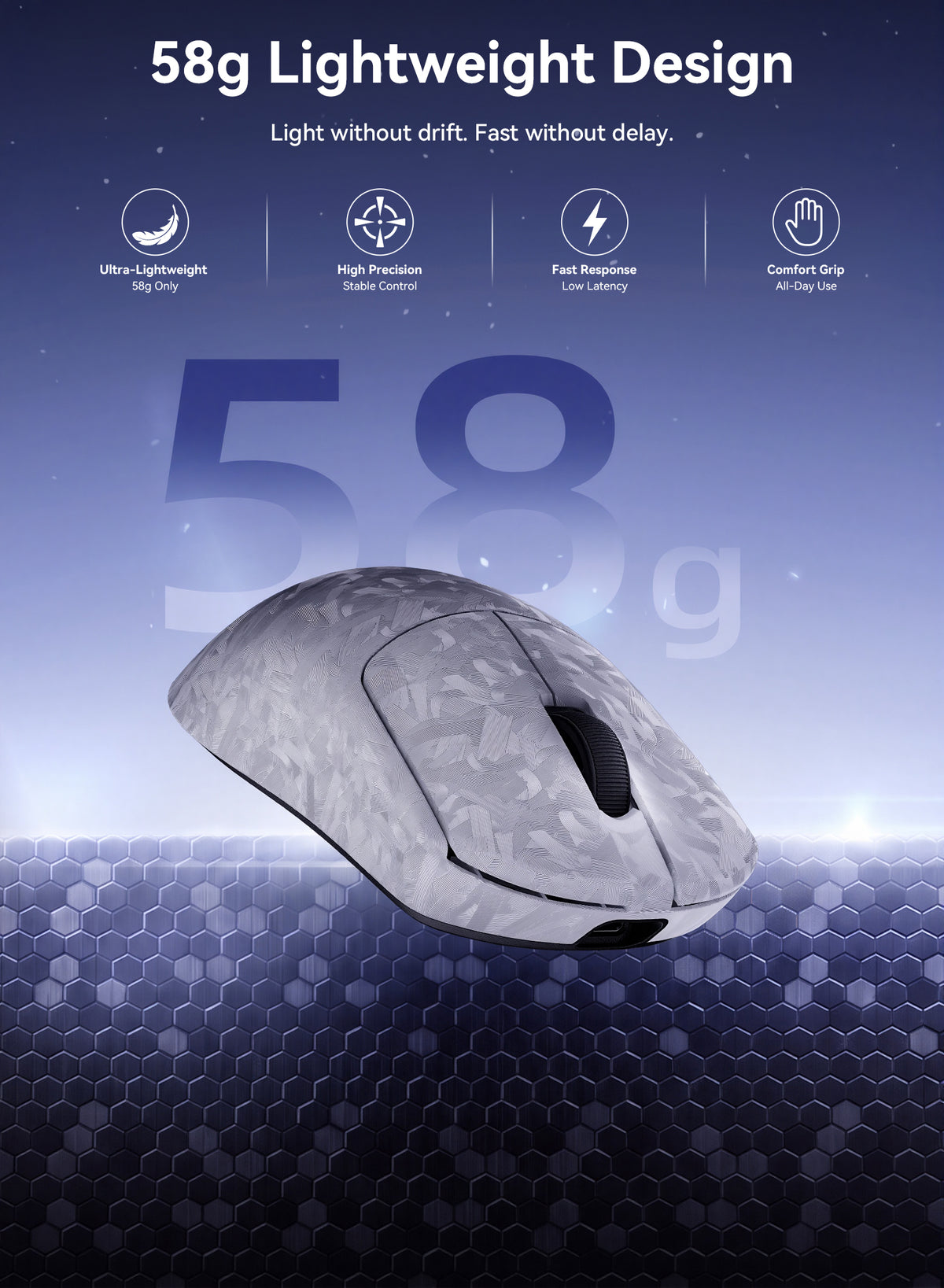 SE5 Wireless Gaming Mouse - Silver