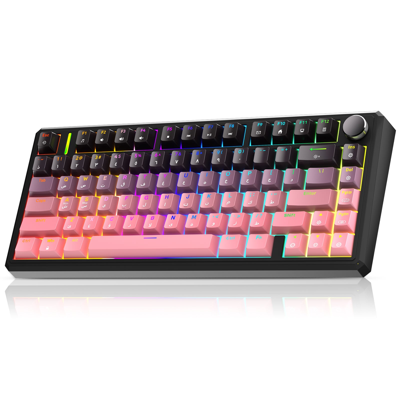 لوحة مفاتيح ميكانيكية لاسلكية G75 - تدرج ألوان Cherry