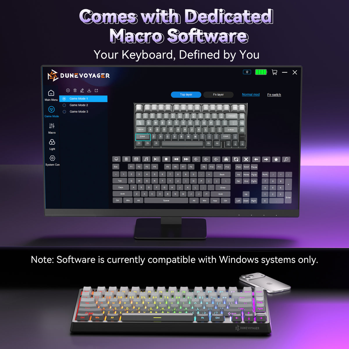 N75 メカニカルキーボード - ブラック