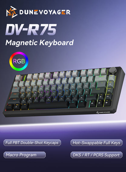 R75 Wired Magnetic Keyboard - Gray Gradient