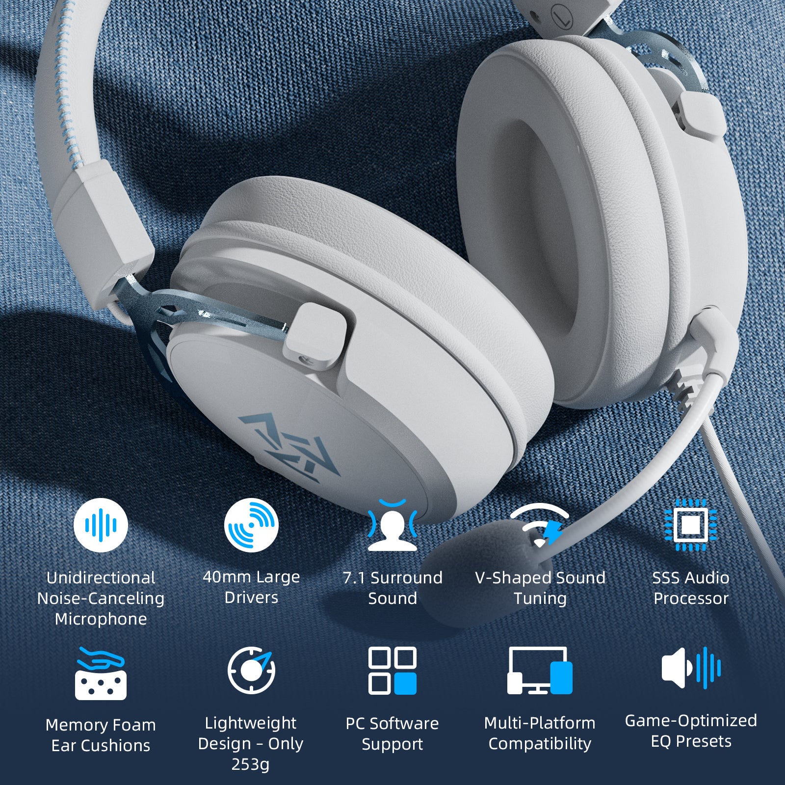 C2 Wired Gaming Headset — White