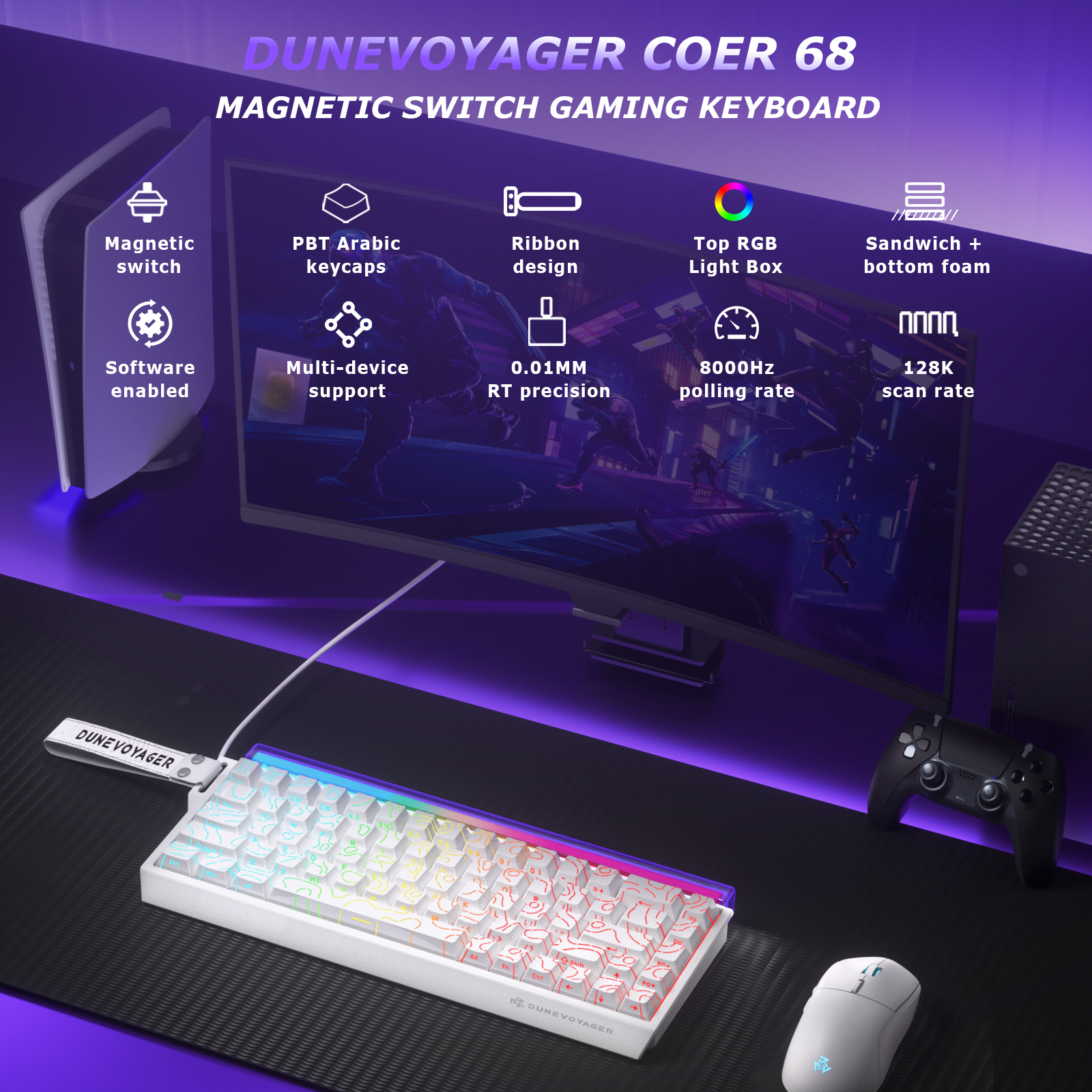 COER 68 Wired Magnetic Keyboard