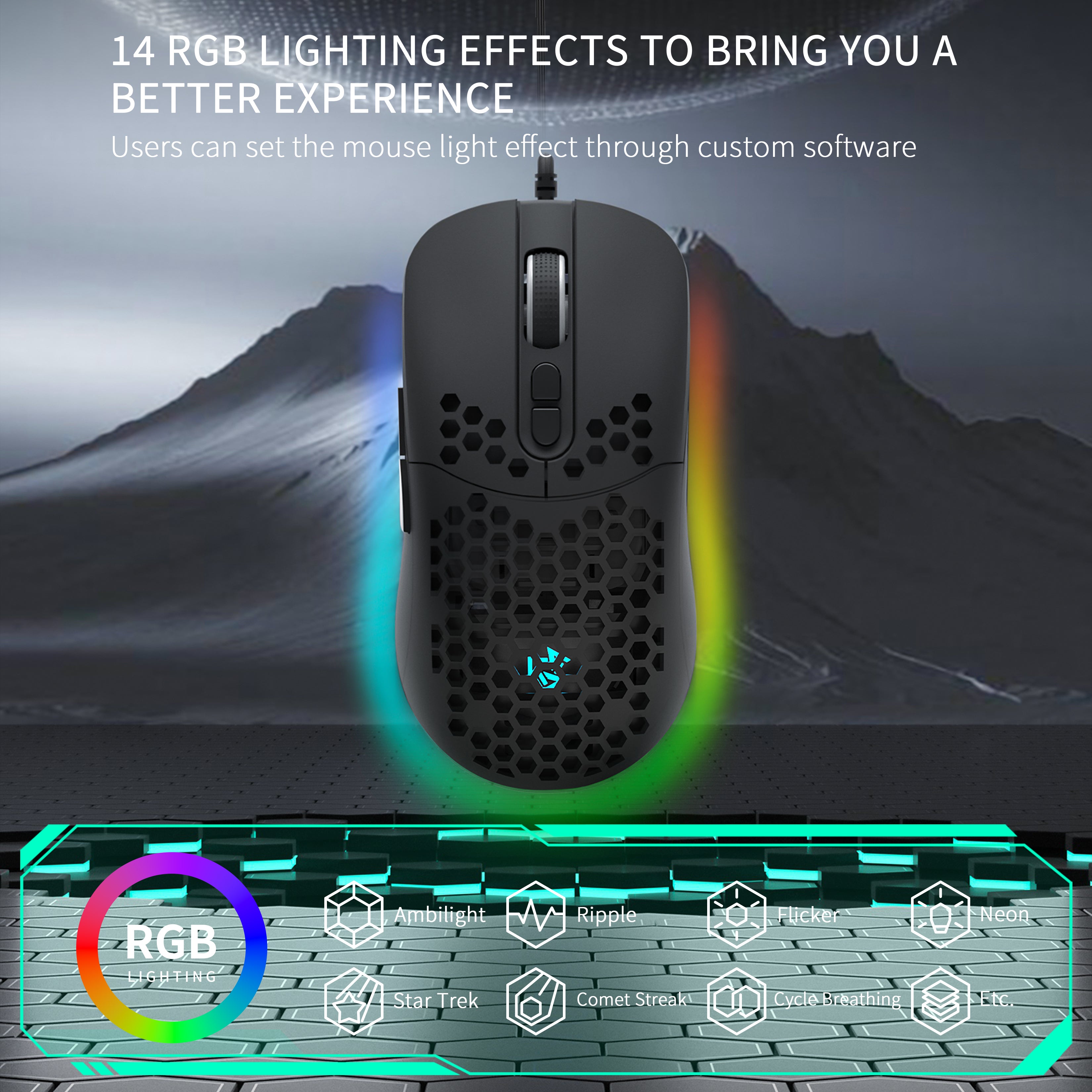 GE4 Wired Gaming Mouse — Black