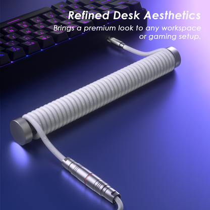 AC1 Coiled Keyboard Cable — White