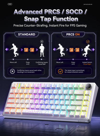 R75 Wired Magnetic Keyboard - White Outline