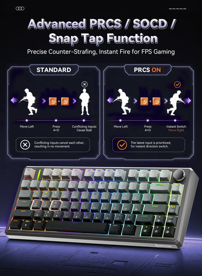 R75 Wired Magnetic Keyboard - Gray Gradient