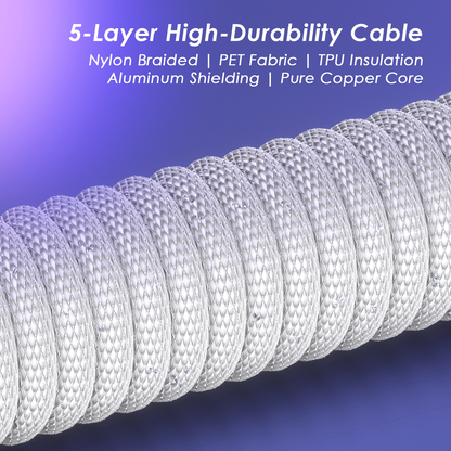 AC1 Coiled Keyboard Cable — White