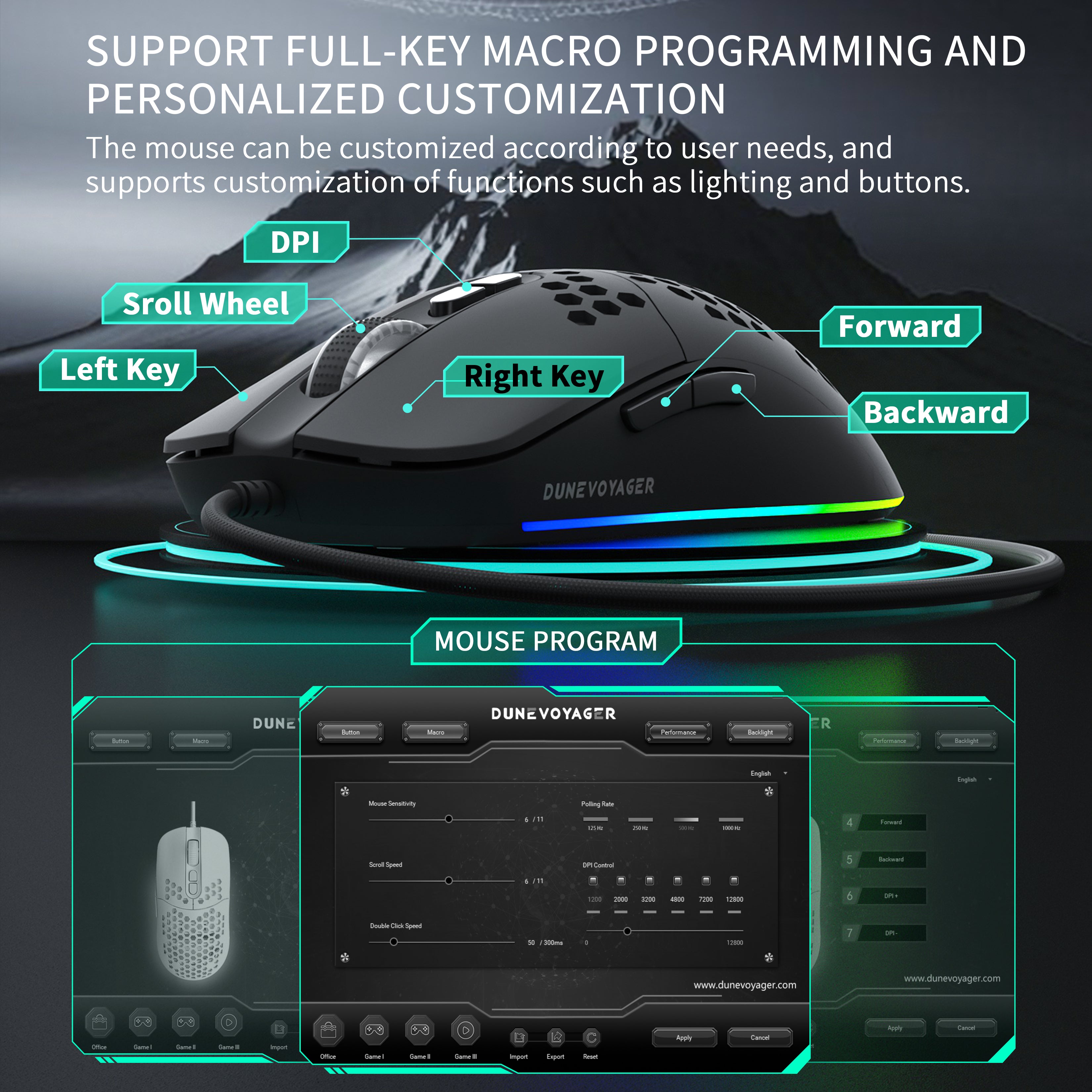 GE4 Wired Gaming Mouse — Black