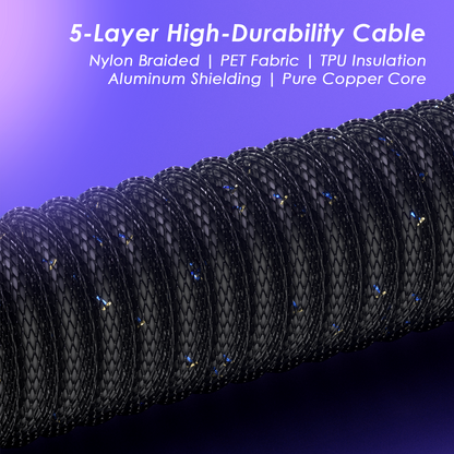 AC1 Coiled Keyboard Cable — Black