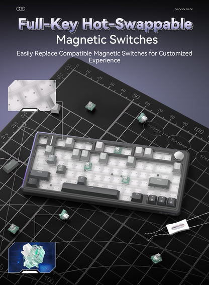 R75 Wired Magnetic Keyboard - Gray Gradient