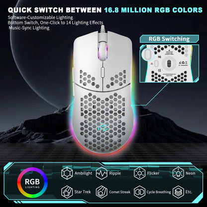 GE5 Wired Gaming Mouse — White