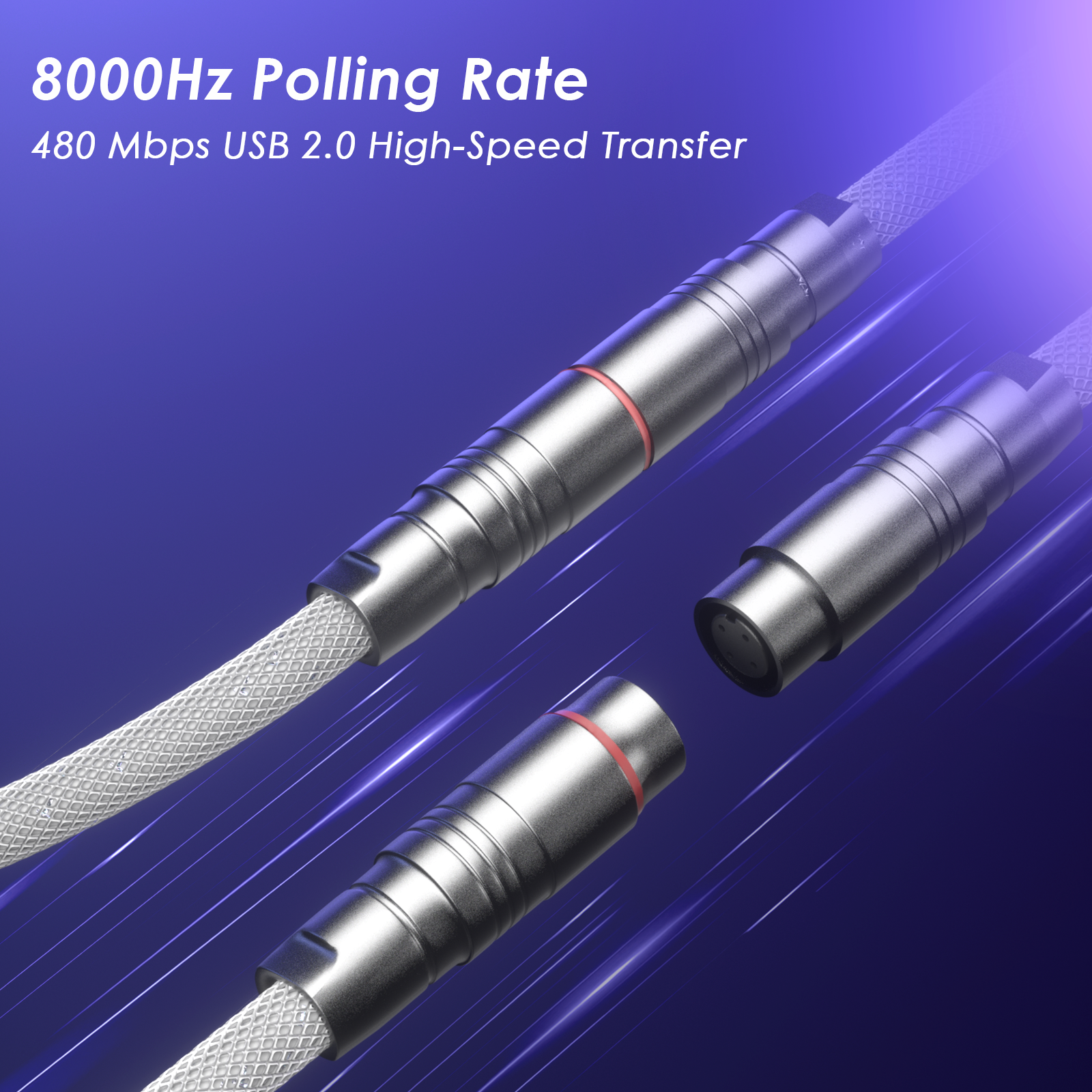 AC1 Coiled Keyboard Cable — White