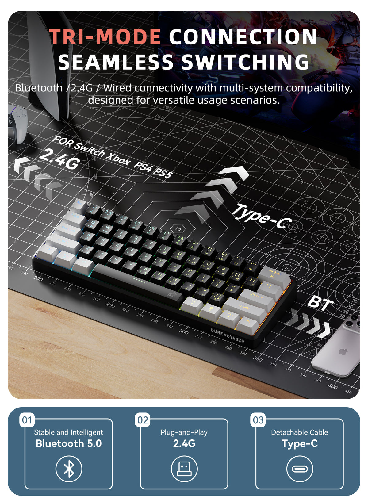 B60 Wireless Mechanical Keyboard — Black