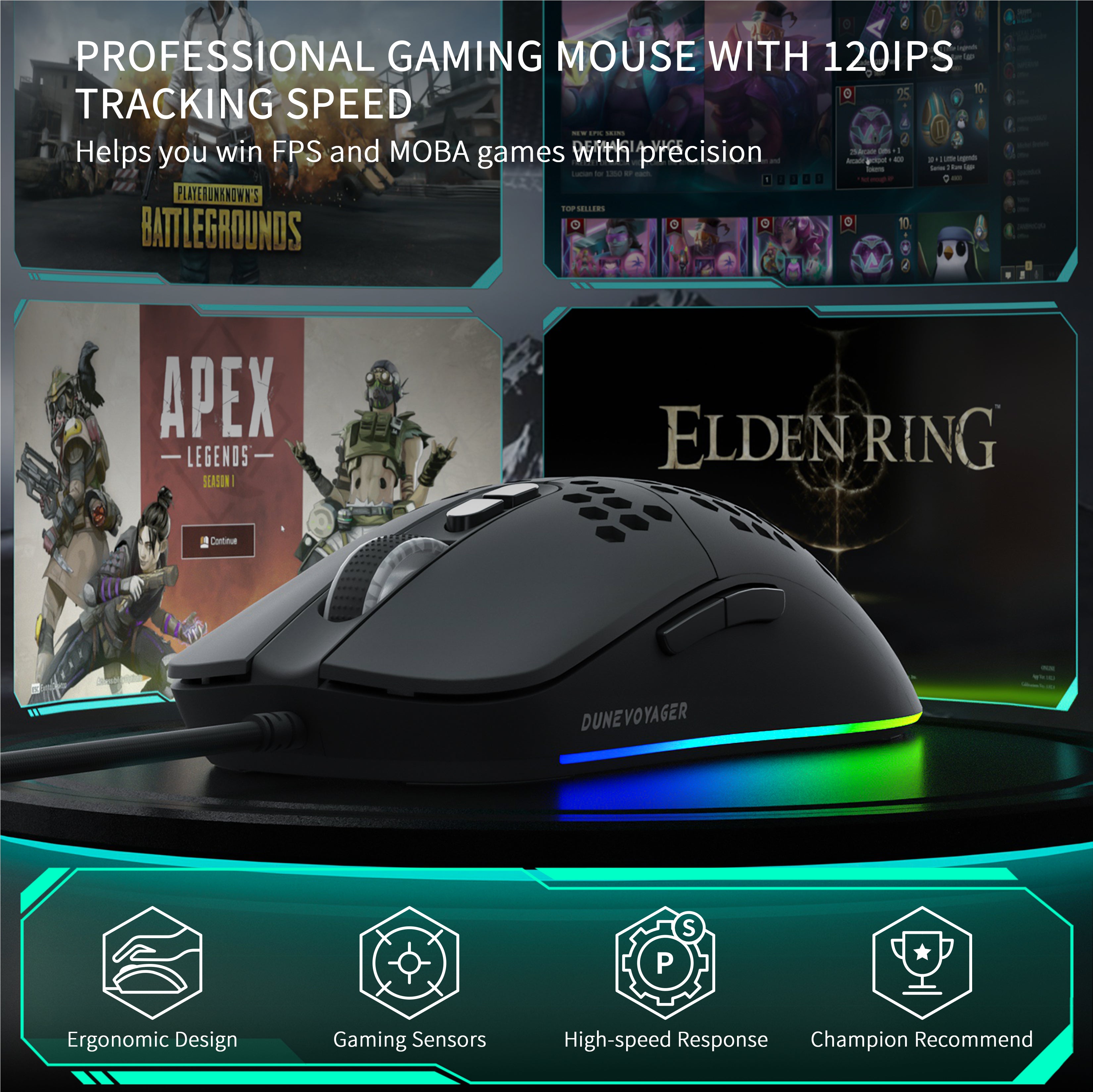 GE4 Wired Gaming Mouse — Black