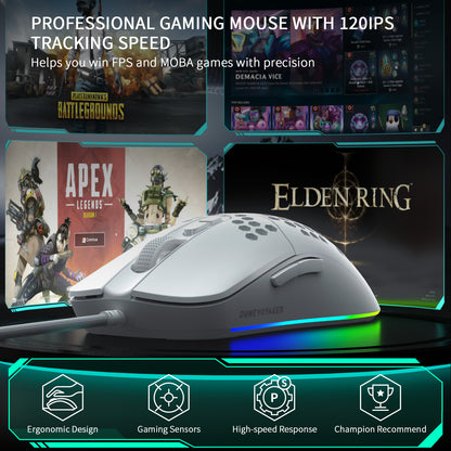 GE4 Wired Gaming Mouse — White