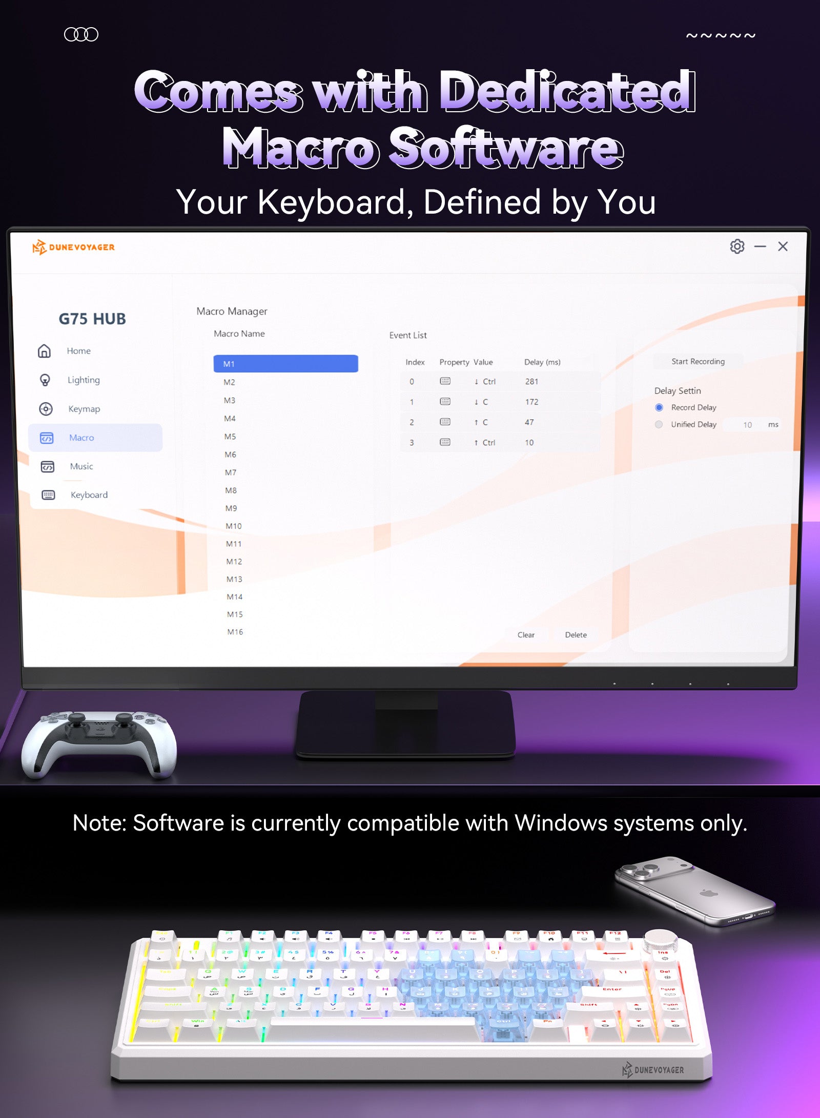 G75 Wireless Mechanical Keyboard - White & Heart