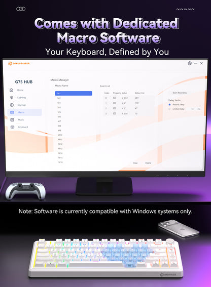 G75 Wireless Mechanical Keyboard - White & Heart