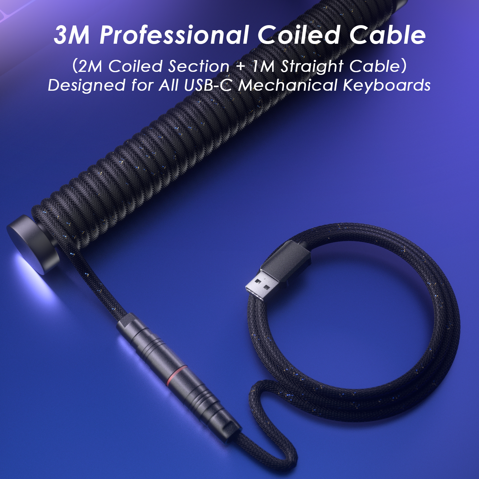 AC1 Coiled Keyboard Cable — Black