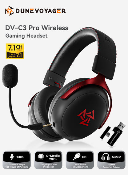 سماعة الألعاب اللاسلكية C3 Pro — لون أسود
