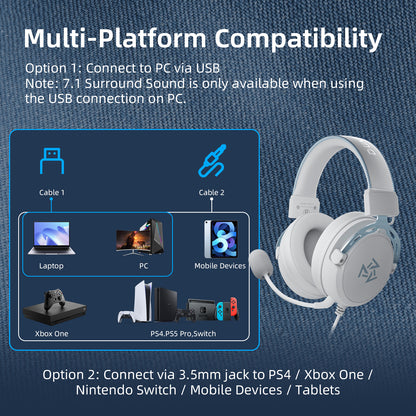 C2 Wired Gaming Headset — White