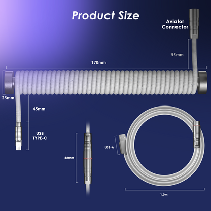 AC1 Coiled Keyboard Cable — White