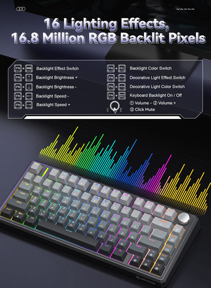 R75 Wired Magnetic Keyboard - Gray Gradient