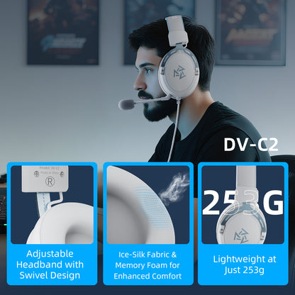 C2 Wired Gaming Headset — White