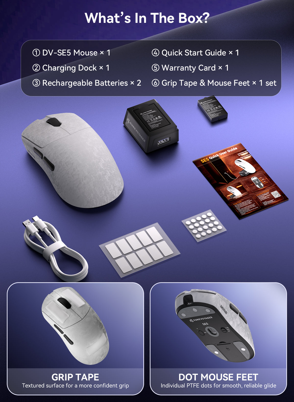 SE5 Wireless Gaming Mouse - Silver