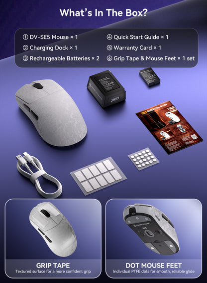 SE5 Wireless Gaming Mouse - Silver