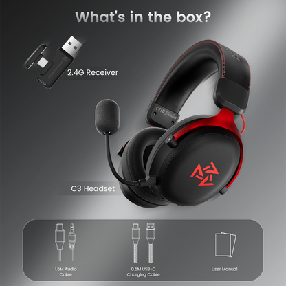 C3 Wireless Gaming Headset — Black