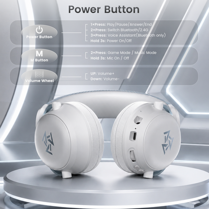 C3 Wireless Gaming Headset — White