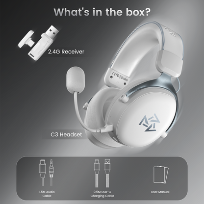 C3 Wireless Gaming Headset — White