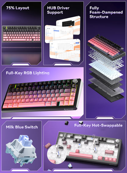 G75 Wireless Mechanical Keyboard - Cherry Gradient