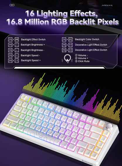 G75 Wireless Mechanical Keyboard - White Outline