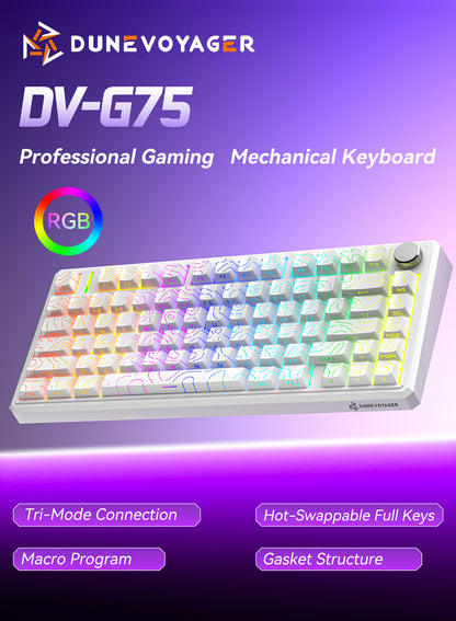 G75 Wireless Mechanical Keyboard - White Outline