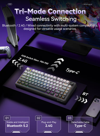 G75 Wireless Mechanical Keyboard - Gray Gradient