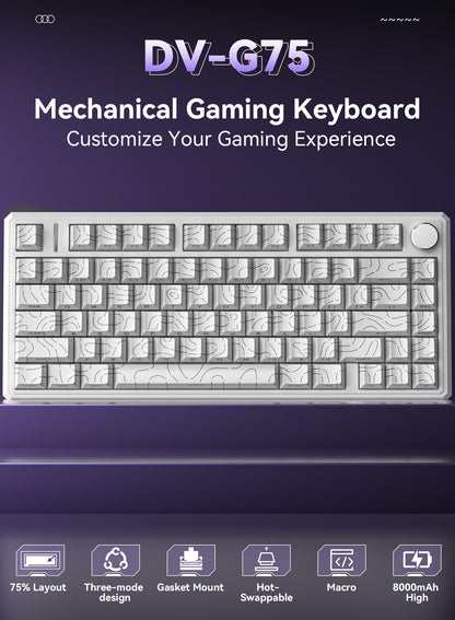 G75 Wireless Mechanical Keyboard - White Outline