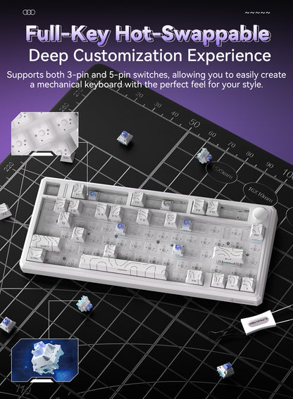 G75 Wireless Mechanical Keyboard - White Outline