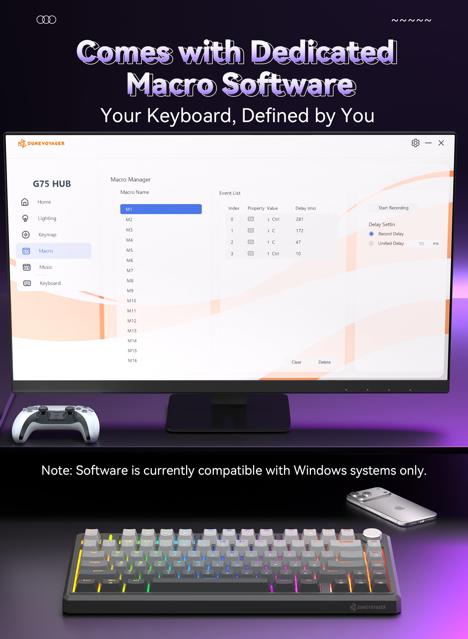 G75 Wireless Mechanical Keyboard - Gray Gradient – DuneVoyager