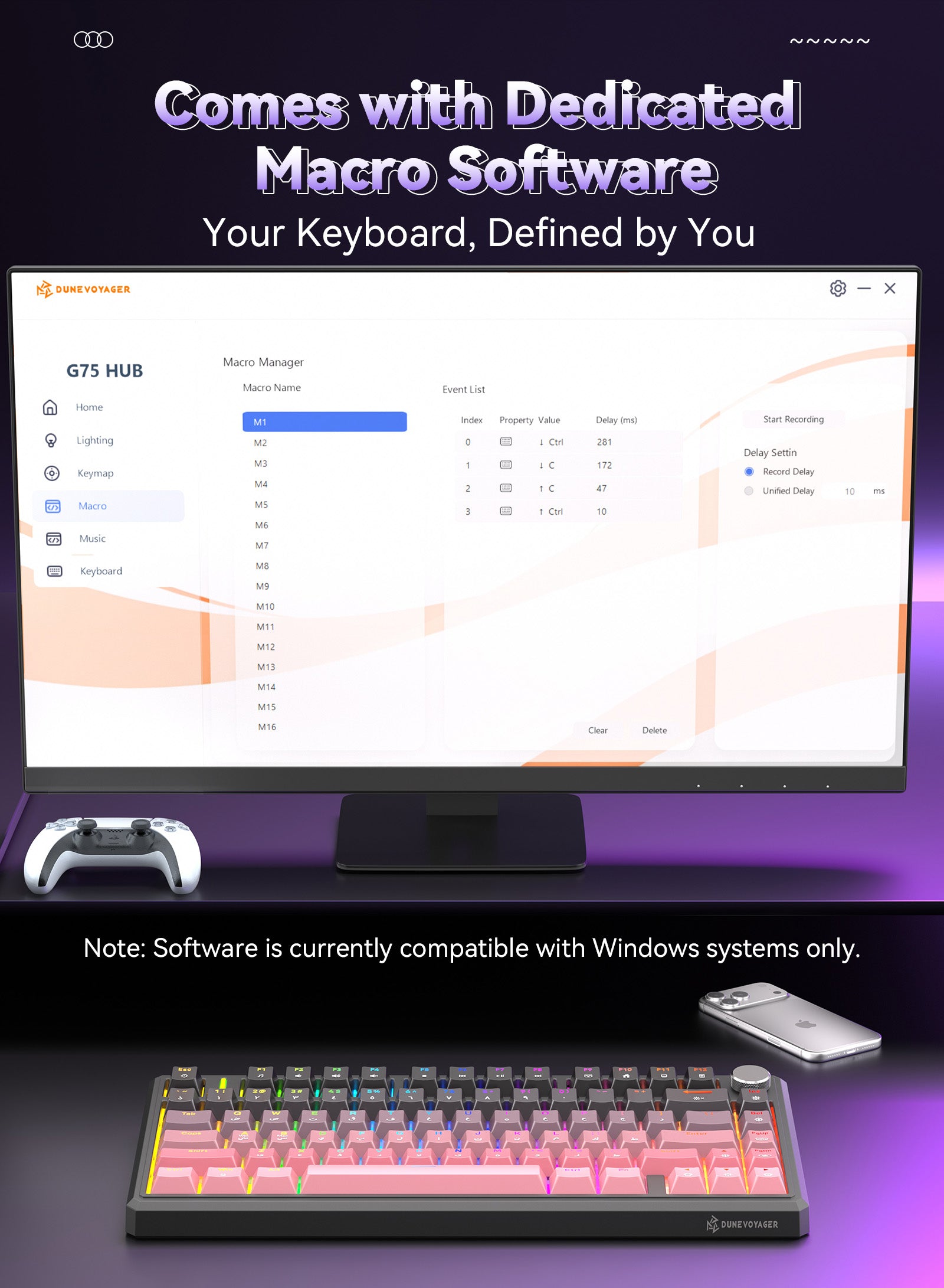 G75 Wireless Mechanical Keyboard - Cherry Gradient