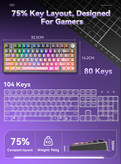 G75 Wireless Mechanical Keyboard - Cherry Gradient