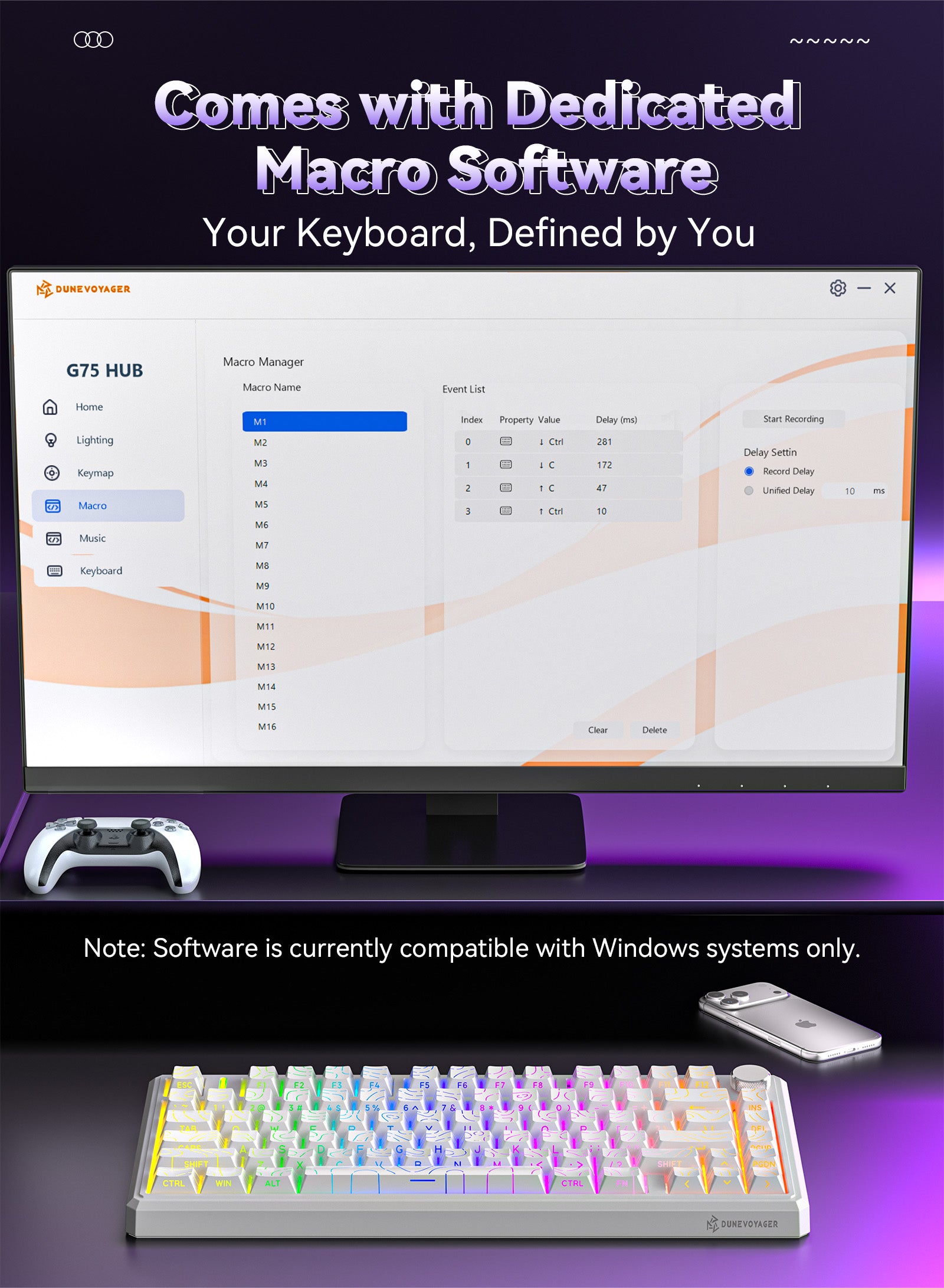 G75 Wireless Mechanical Keyboard - White Outline