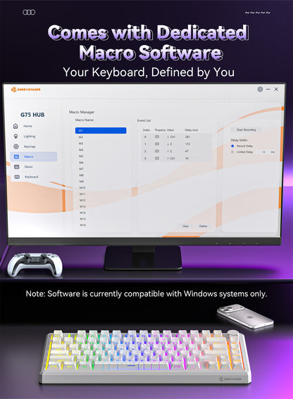 G75 Wireless Mechanical Keyboard - White Outline