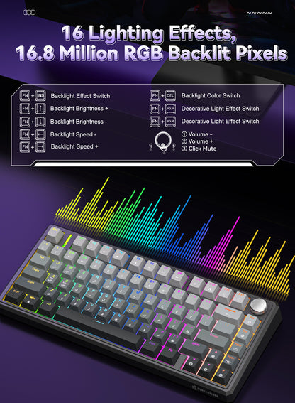 G75 Wireless Mechanical Keyboard - Gray Gradient