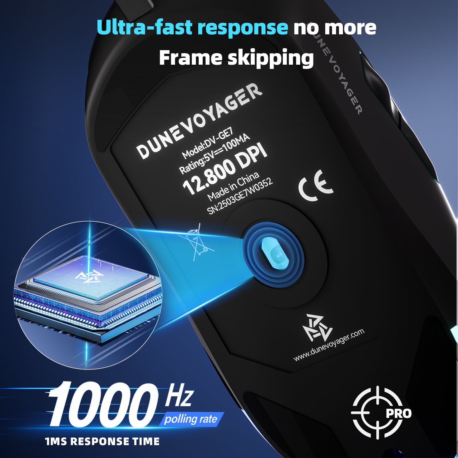 GE7 Wired Gaming Mouse - Black
