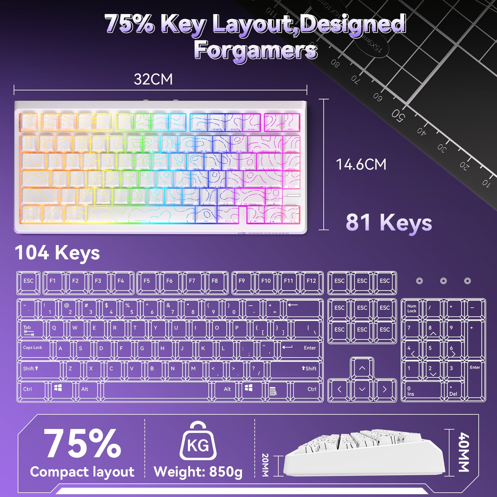 N75 Mechanical Keyboard - White