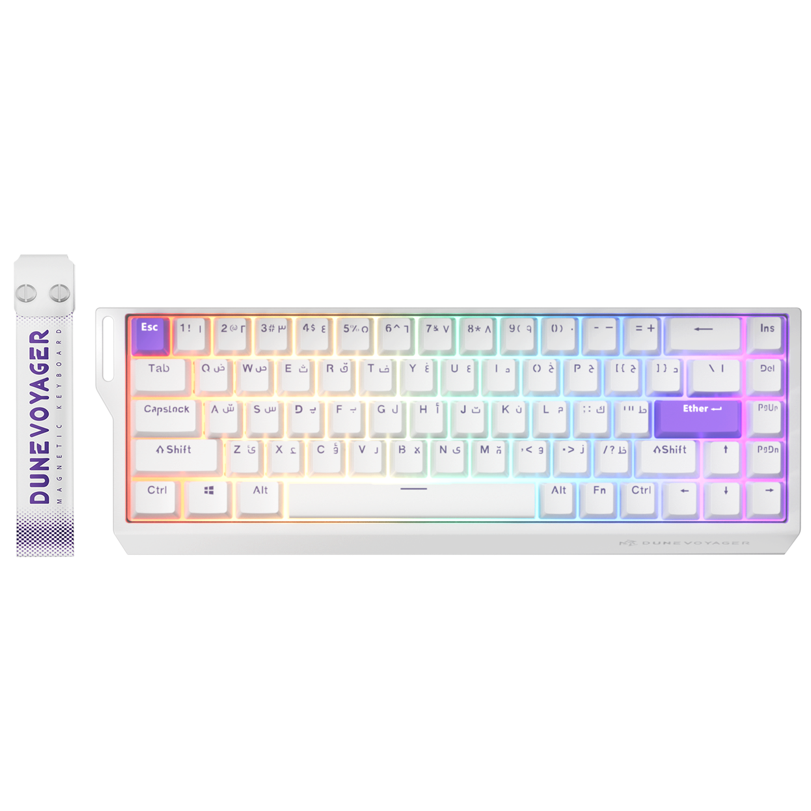 COER 68C Wired Magnetic Keyboard — White